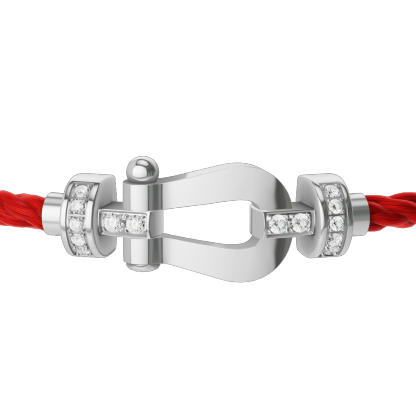 FORCE 10 BRACELET 18K WHITE GOLD AND DIAMONDS MEDIUM MODEL