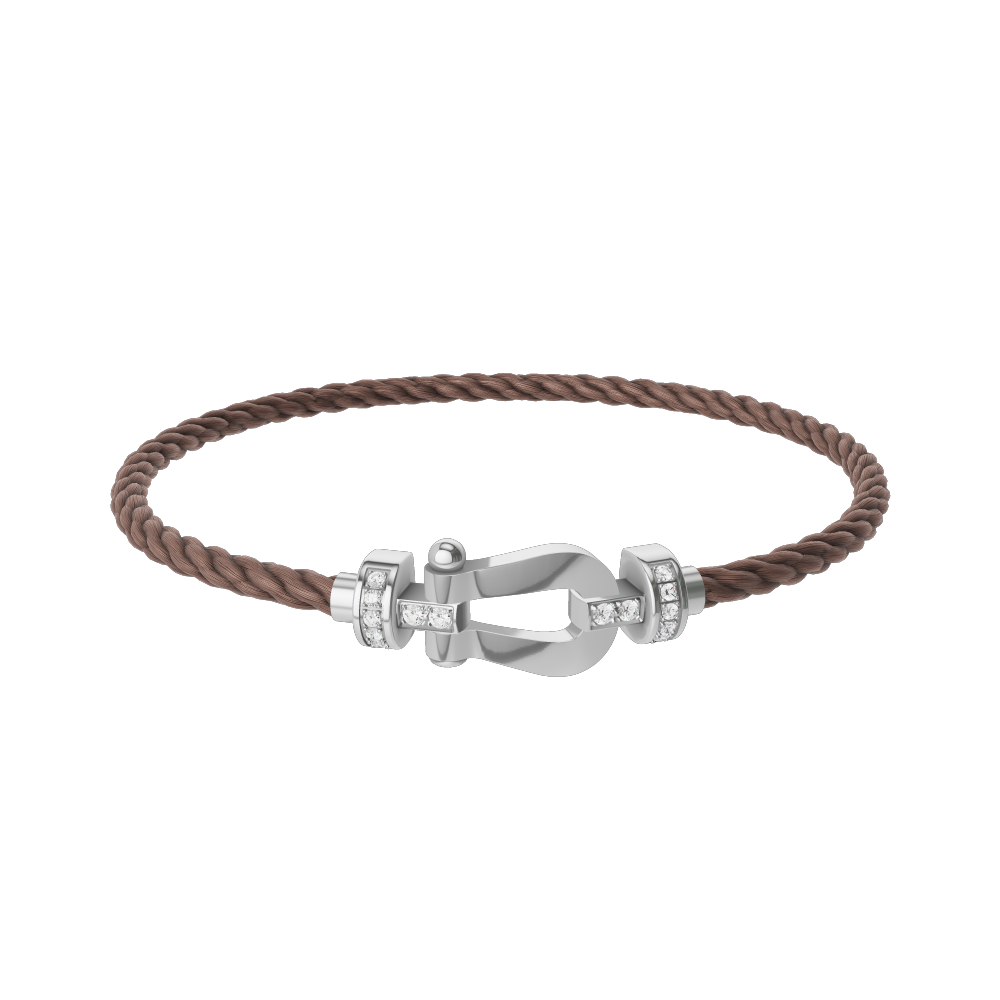 FORCE 10 BRACELET 18K WHITE GOLD AND DIAMONDS MEDIUM MODEL