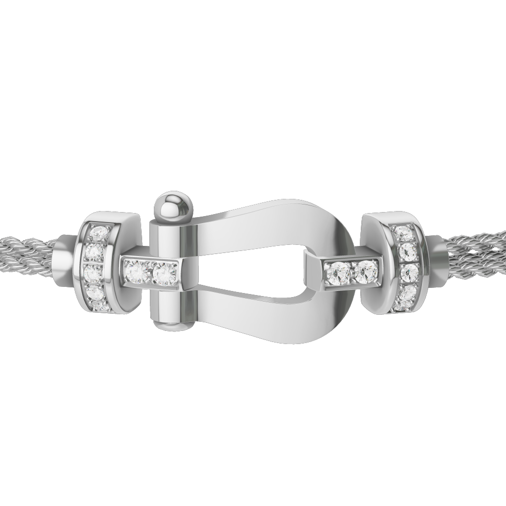 FORCE 10 BRACELET 18K WHITE GOLD AND DIAMONDS MEDIUM MODEL
