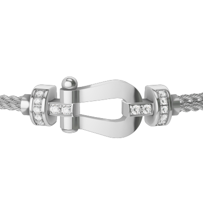 FORCE 10 BRACELET 18K WHITE GOLD AND DIAMONDS MEDIUM MODEL
