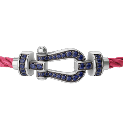 FORCE 10 BRACELET 18K WHITE GOLD AND BLUE SAPPHIRES MEDIUM MODEL