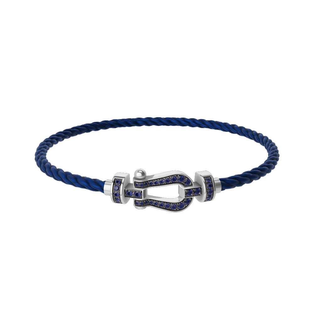 FORCE 10 BRACELET 18K WHITE GOLD AND BLUE SAPPHIRES MEDIUM MODEL