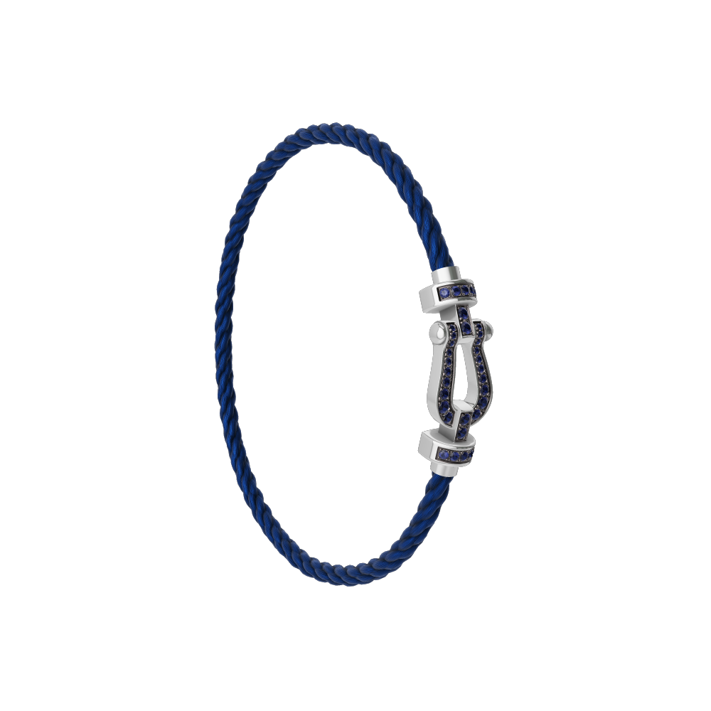 FORCE 10 BRACELET 18K WHITE GOLD AND BLUE SAPPHIRES MEDIUM MODEL
