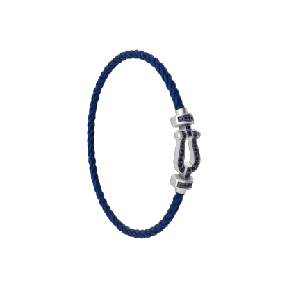 FORCE 10 BRACELET 18K WHITE GOLD AND BLUE SAPPHIRES MEDIUM MODEL