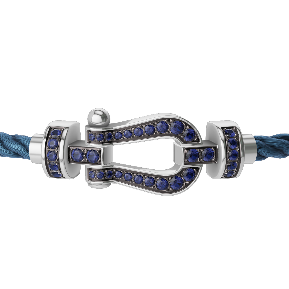 FORCE 10 BRACELET 18K WHITE GOLD AND BLUE SAPPHIRES MEDIUM MODEL