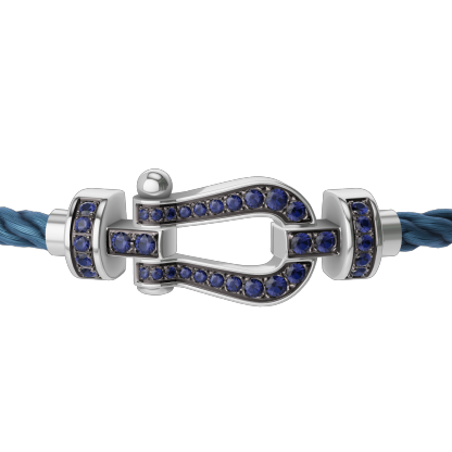 FORCE 10 BRACELET 18K WHITE GOLD AND BLUE SAPPHIRES MEDIUM MODEL