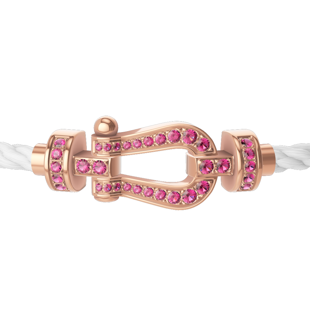 FORCE 10 BRACELET 18K PINK GOLD AND PINK SAPPHIRES MEDIUM MODEL