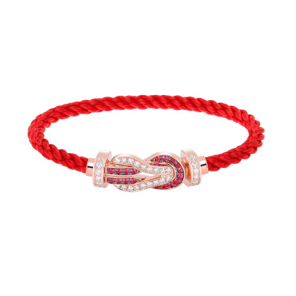 CHANCE INFINIE BRACELET 18K PINK GOLD AND RUBIS LARGE MODEL