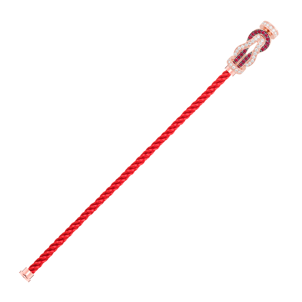 CHANCE INFINIE BRACELET 18K PINK GOLD AND RUBIS LARGE MODEL