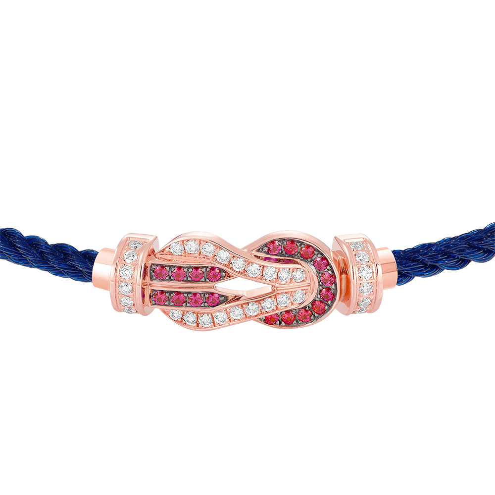 CHANCE INFINIE BRACELET 18K PINK GOLD DIAMANTS AND RUBIES MEDIUM MODEL