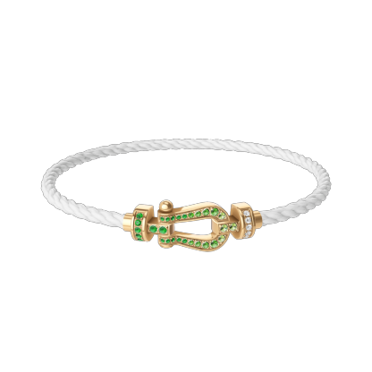 FORCE 10 BRACELET 18K YELLOW GOLD AND COLORED STONES MEDIUM MODEL