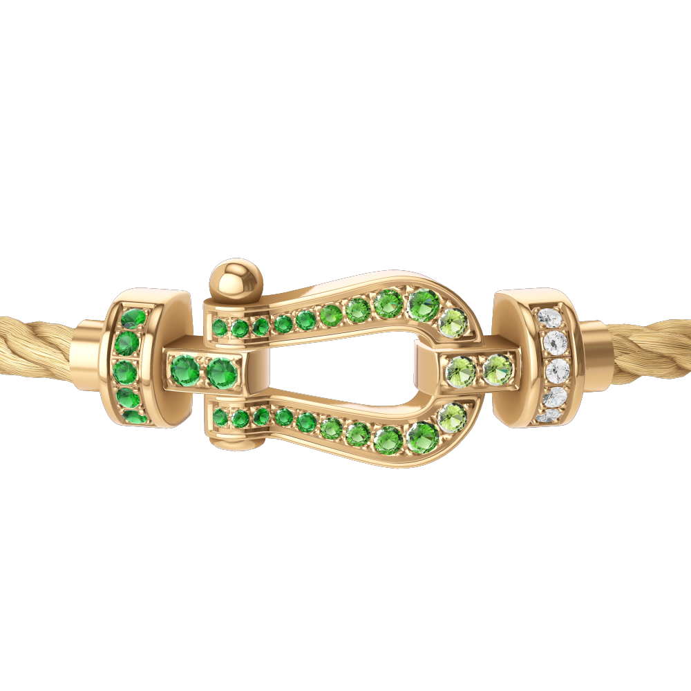 FORCE 10 BRACELET 18K YELLOW GOLD AND COLORED STONES MEDIUM MODEL