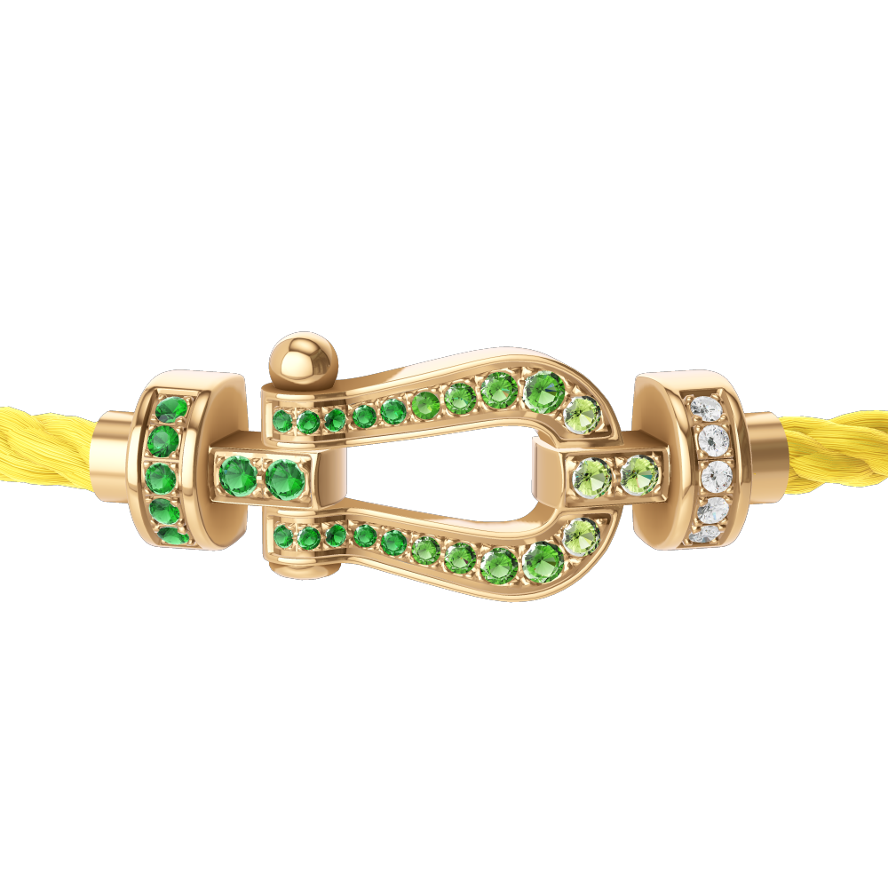 FORCE 10 BRACELET 18K YELLOW GOLD AND COLORED STONES MEDIUM MODEL