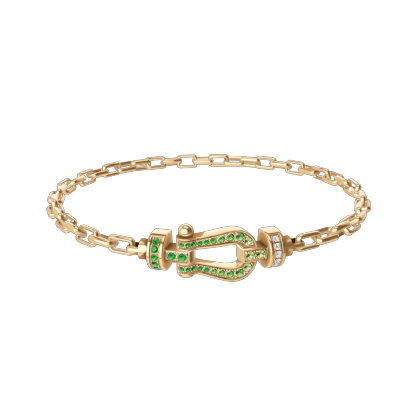 FORCE 10 BRACELET 18K YELLOW GOLD AND COLORED STONES MEDIUM MODEL
