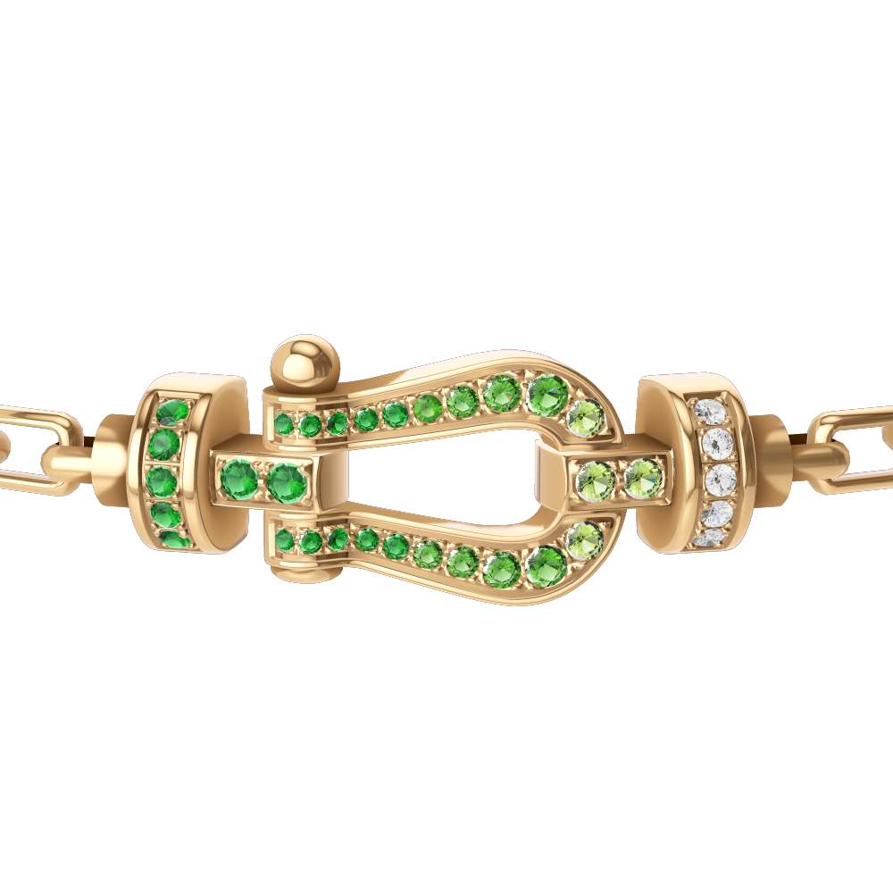 FORCE 10 BRACELET 18K YELLOW GOLD AND COLORED STONES MEDIUM MODEL