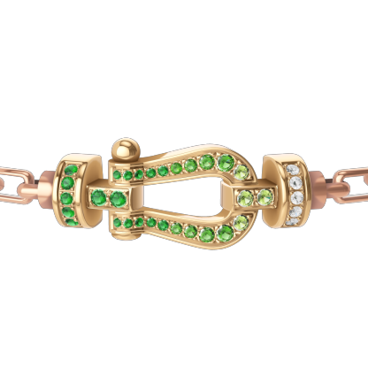 FORCE 10 BRACELET 18K YELLOW GOLD AND COLORED STONES MEDIUM MODEL