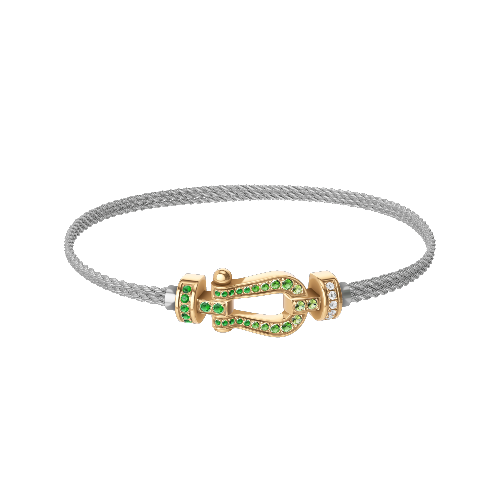 FORCE 10 BRACELET 18K YELLOW GOLD AND COLORED STONES MEDIUM MODEL