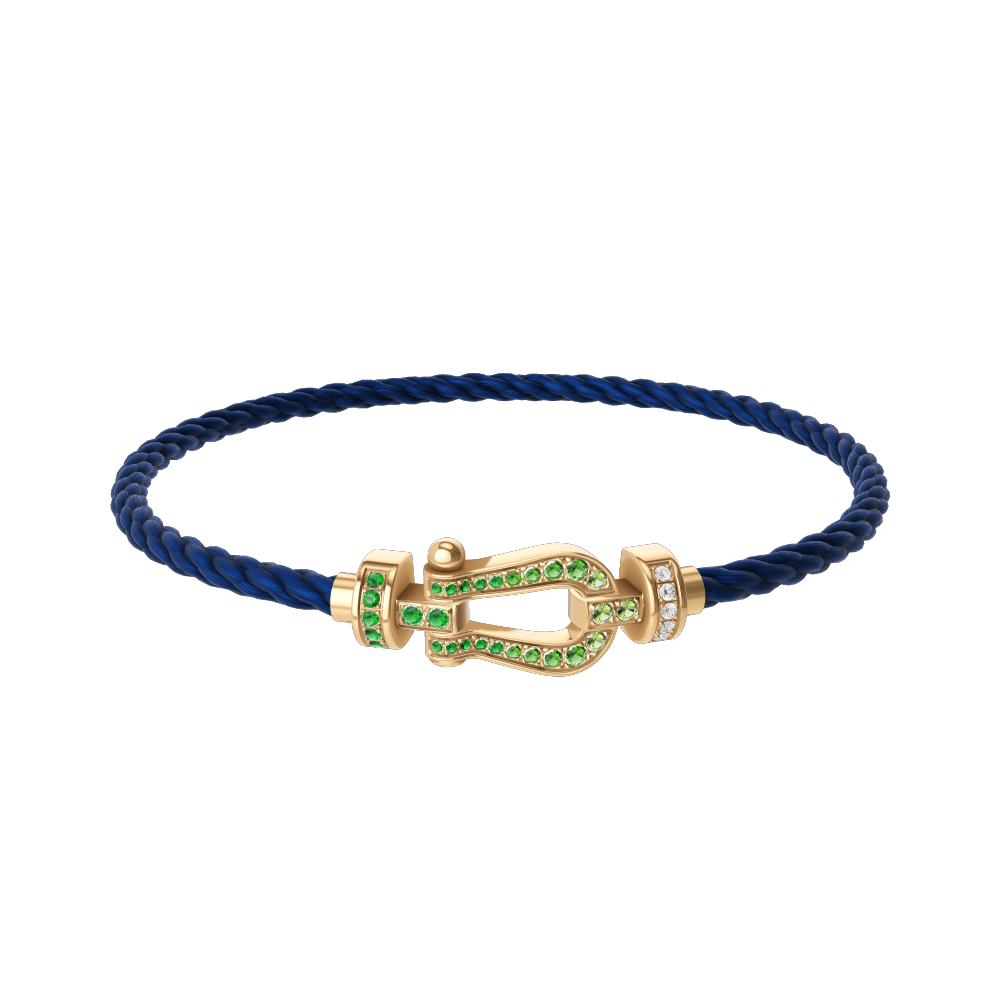 FORCE 10 BRACELET 18K YELLOW GOLD AND COLORED STONES MEDIUM MODEL