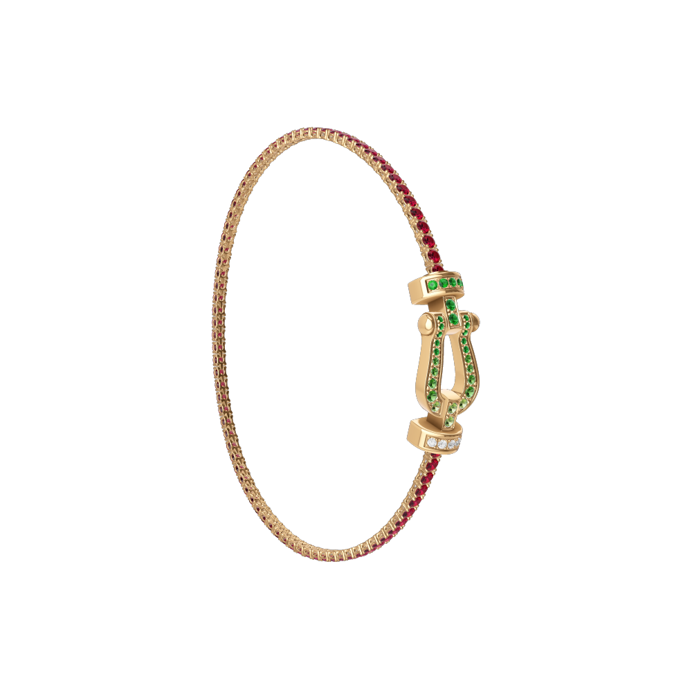 FORCE 10 BRACELET 18K YELLOW GOLD AND COLORED STONES MEDIUM MODEL