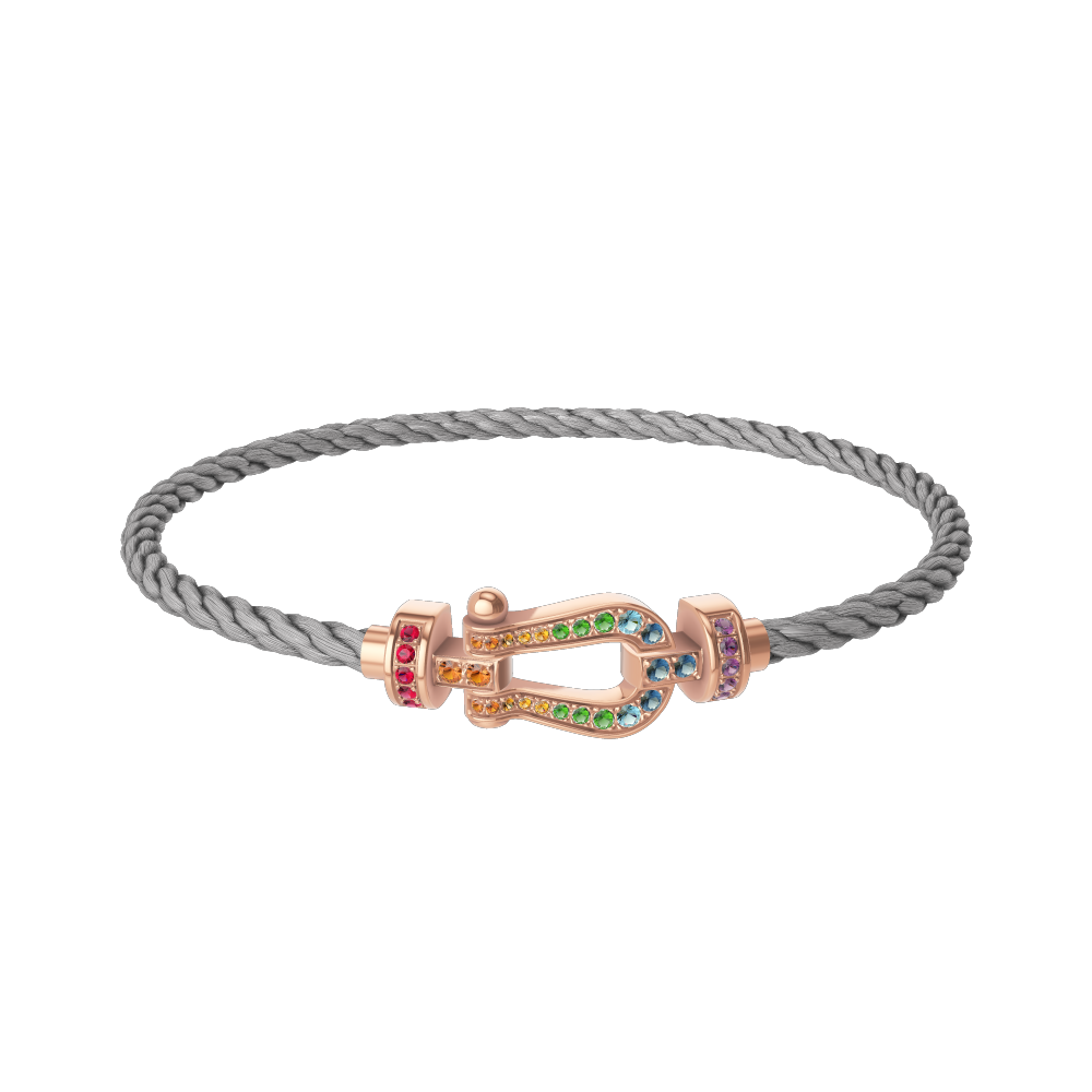 FORCE 10 BRACELET 18K PINK GOLD AND COLORED STONES MEDIUM MODEL