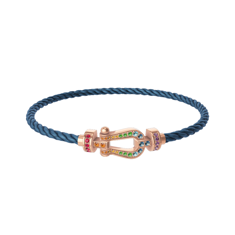 FORCE 10 BRACELET 18K PINK GOLD AND COLORED STONES MEDIUM MODEL