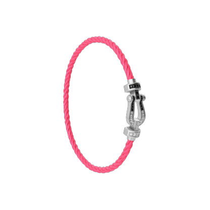 FORCE 10 BRACELET 18K WHITE GOLD AND BLACK AND WHITE DIAMONDS MEDIUM MODEL