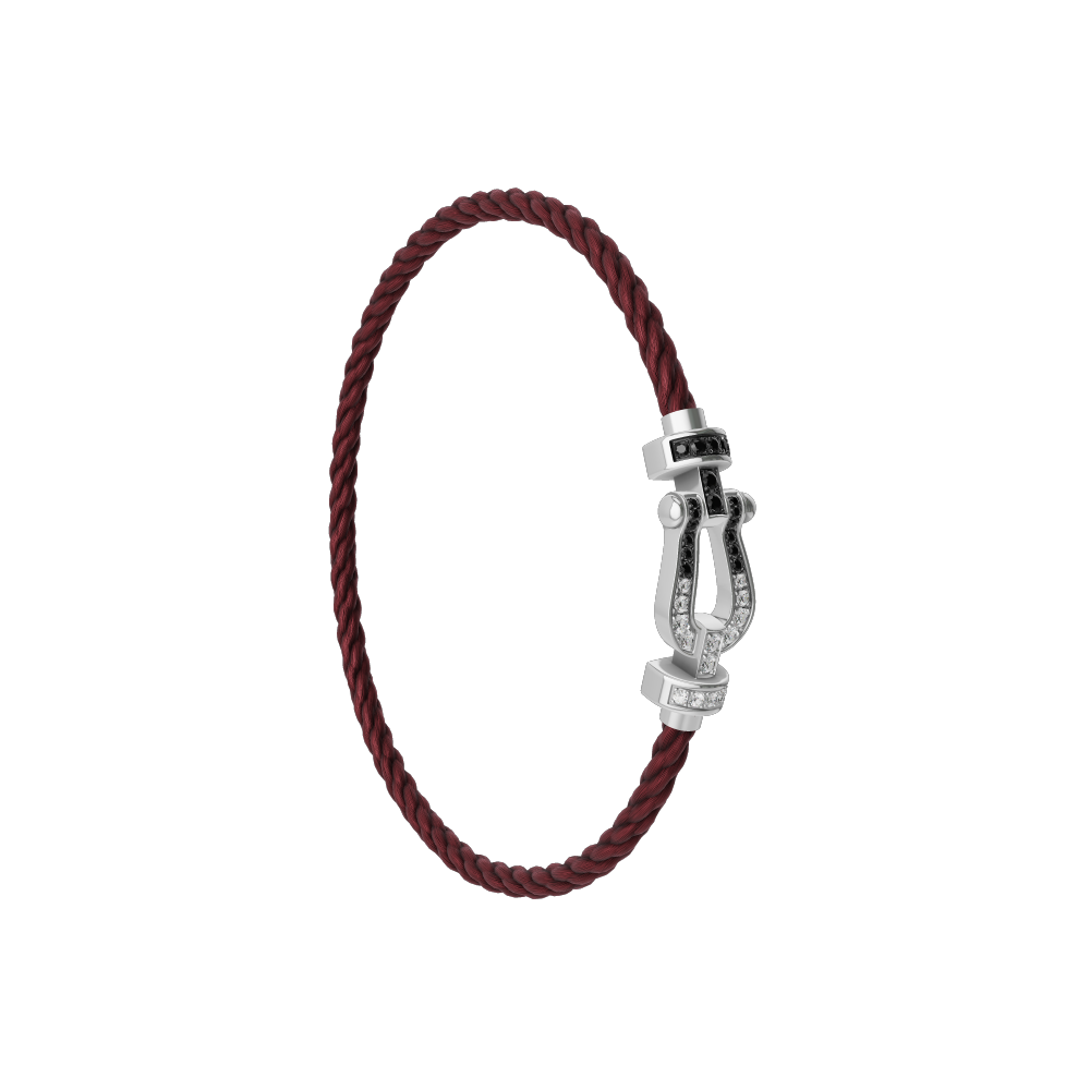 FORCE 10 BRACELET 18K WHITE GOLD AND BLACK AND WHITE DIAMONDS MEDIUM MODEL