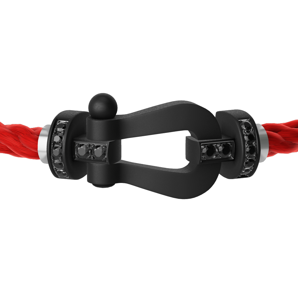 FORCE 10 BRACELET BLACK TITANIUM AND BLACK DIAMONDS LARGE MODEL