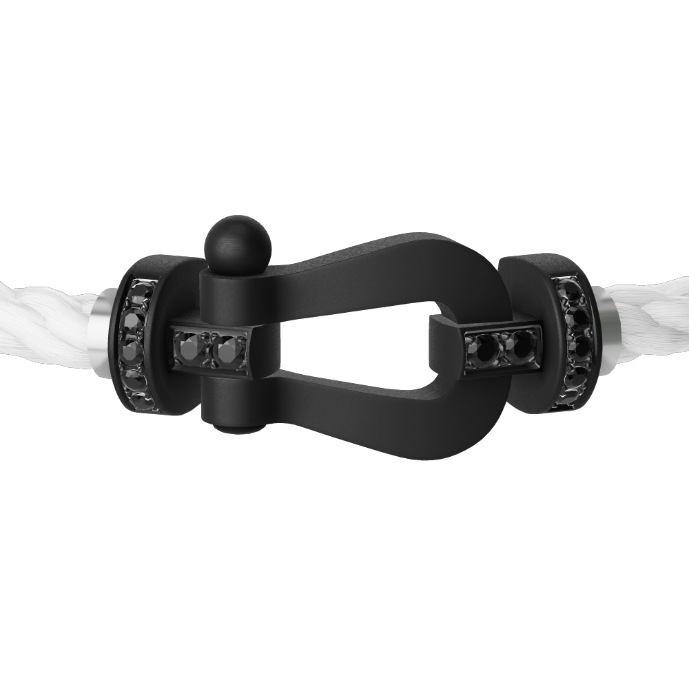 FORCE 10 BRACELET BLACK TITANIUM AND BLACK DIAMONDS LARGE MODEL