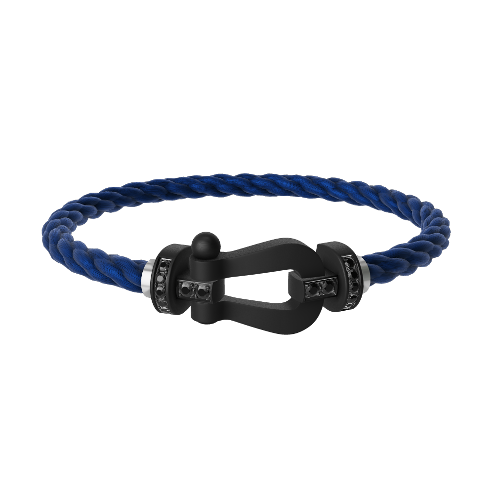 FORCE 10 BRACELET BLACK TITANIUM AND BLACK DIAMONDS LARGE MODEL