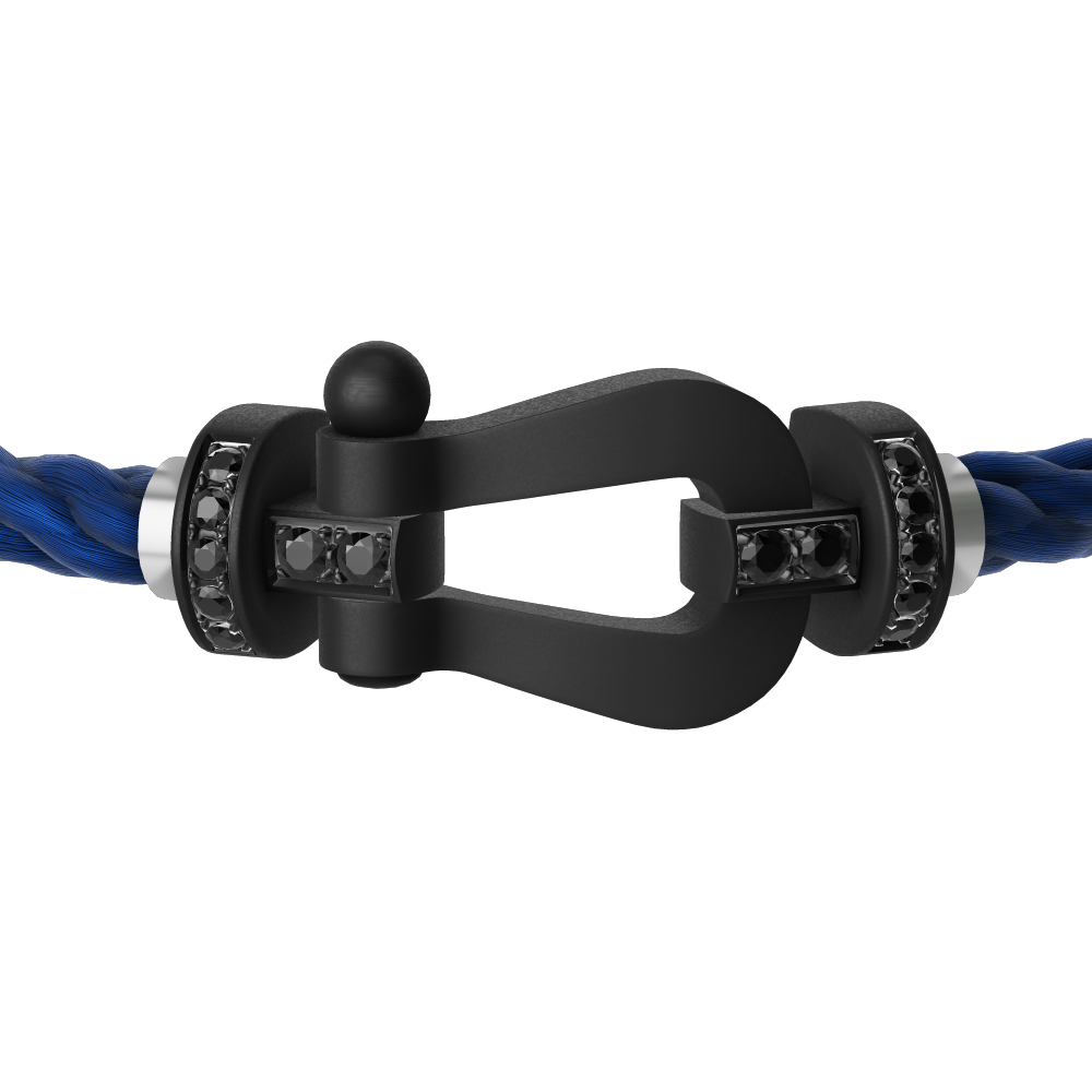 FORCE 10 BRACELET BLACK TITANIUM AND BLACK DIAMONDS LARGE MODEL