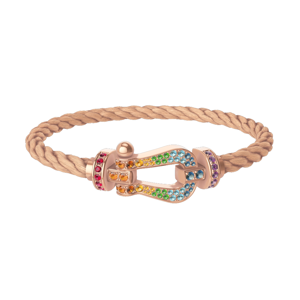 FORCE 10 BRACELET 18K PINK GOLD AND COLORED STONES LARGE MODEL