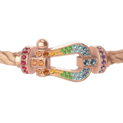 FORCE 10 BRACELET 18K PINK GOLD AND COLORED STONES LARGE MODEL