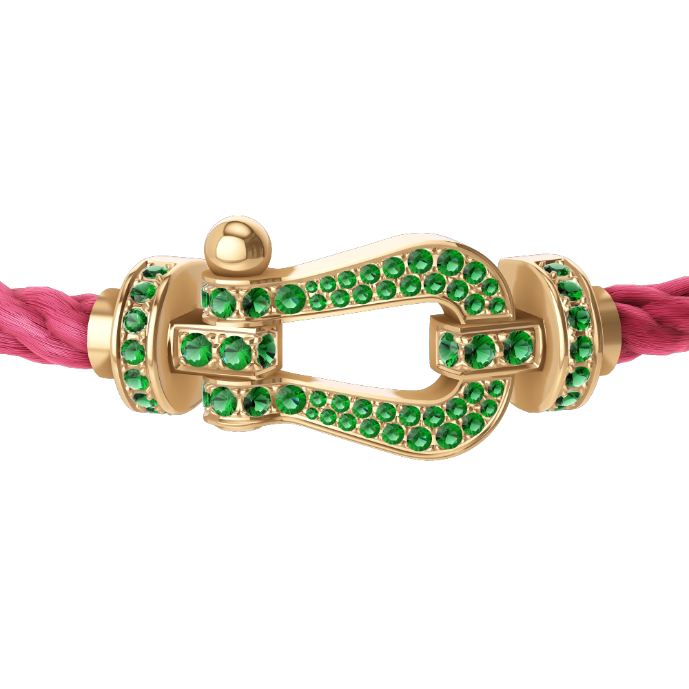 FORCE 10 BRACELET 18K YELLOW GOLD AND EMERALDS LARGE MODEL