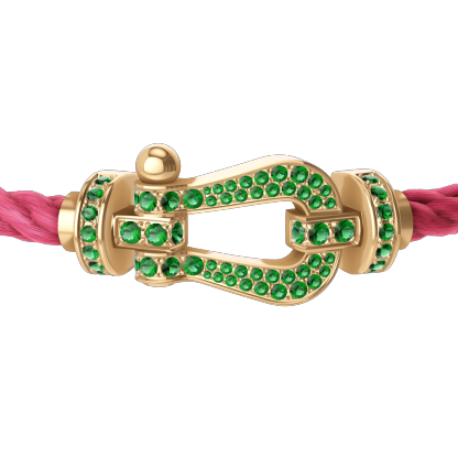 FORCE 10 BRACELET 18K YELLOW GOLD AND EMERALDS LARGE MODEL
