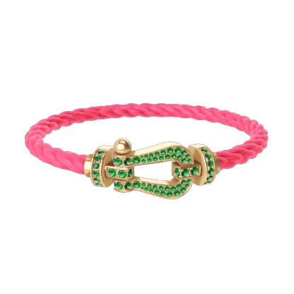 FORCE 10 BRACELET 18K YELLOW GOLD AND EMERALDS LARGE MODEL