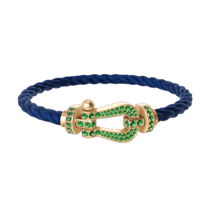 FORCE 10 BRACELET 18K YELLOW GOLD AND EMERALDS LARGE MODEL