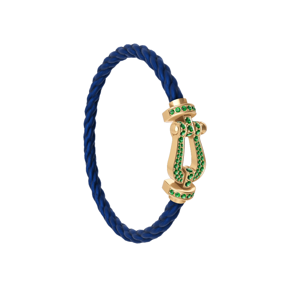 FORCE 10 BRACELET 18K YELLOW GOLD AND EMERALDS LARGE MODEL