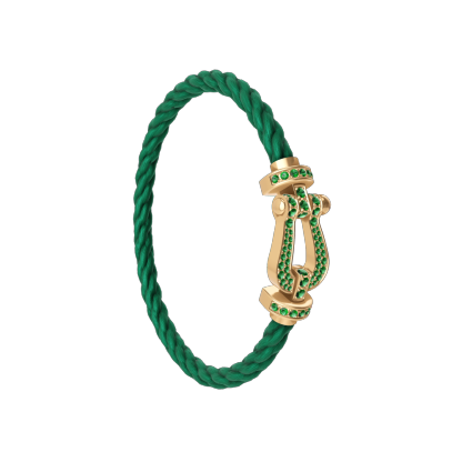 FORCE 10 BRACELET 18K YELLOW GOLD AND EMERALDS LARGE MODEL