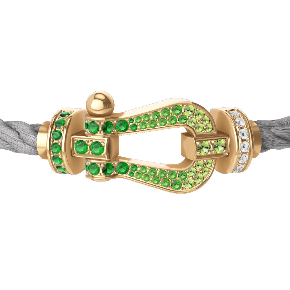 FORCE 10 BRACELET 18K YELLOW GOLD AND COLORED STONES LARGE MODEL