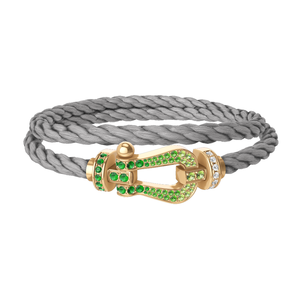 FORCE 10 BRACELET 18K YELLOW GOLD AND COLORED STONES LARGE MODEL