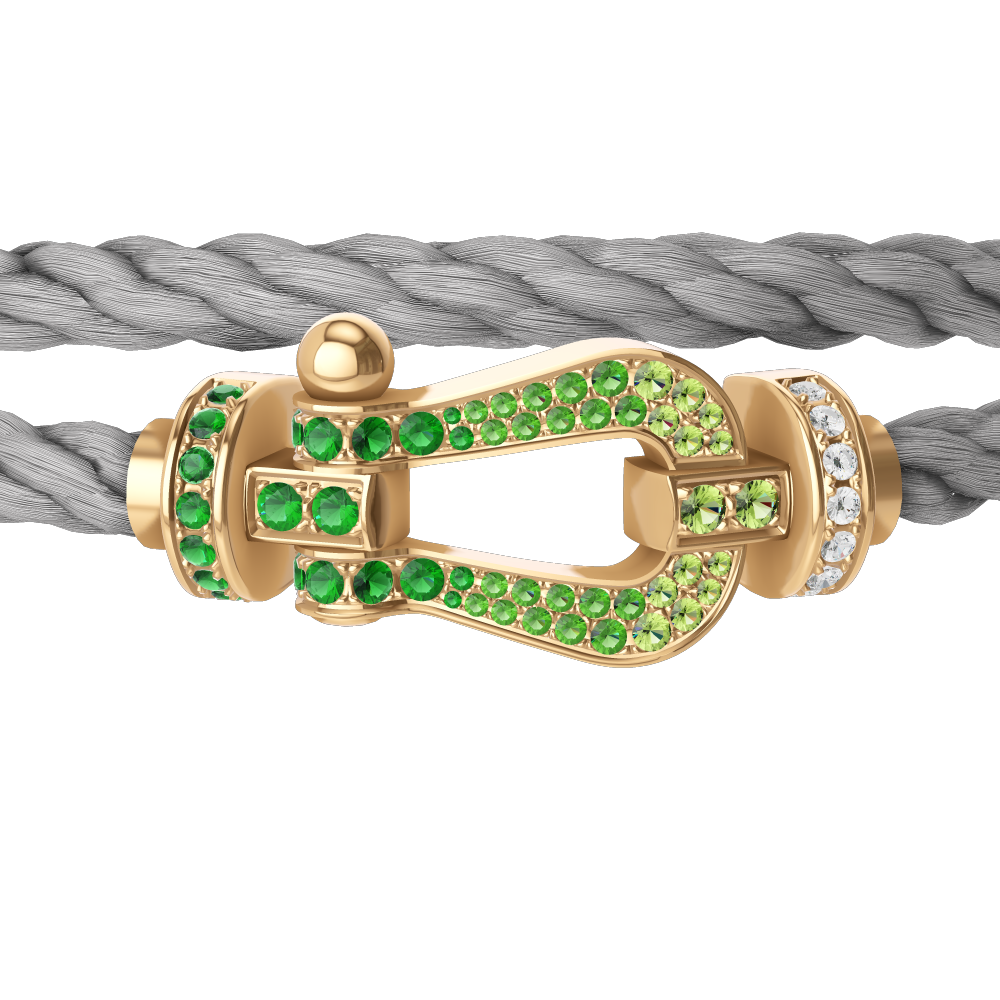 FORCE 10 BRACELET 18K YELLOW GOLD AND COLORED STONES LARGE MODEL