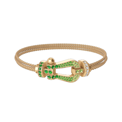 FORCE 10 BRACELET 18K YELLOW GOLD AND COLORED STONES LARGE MODEL