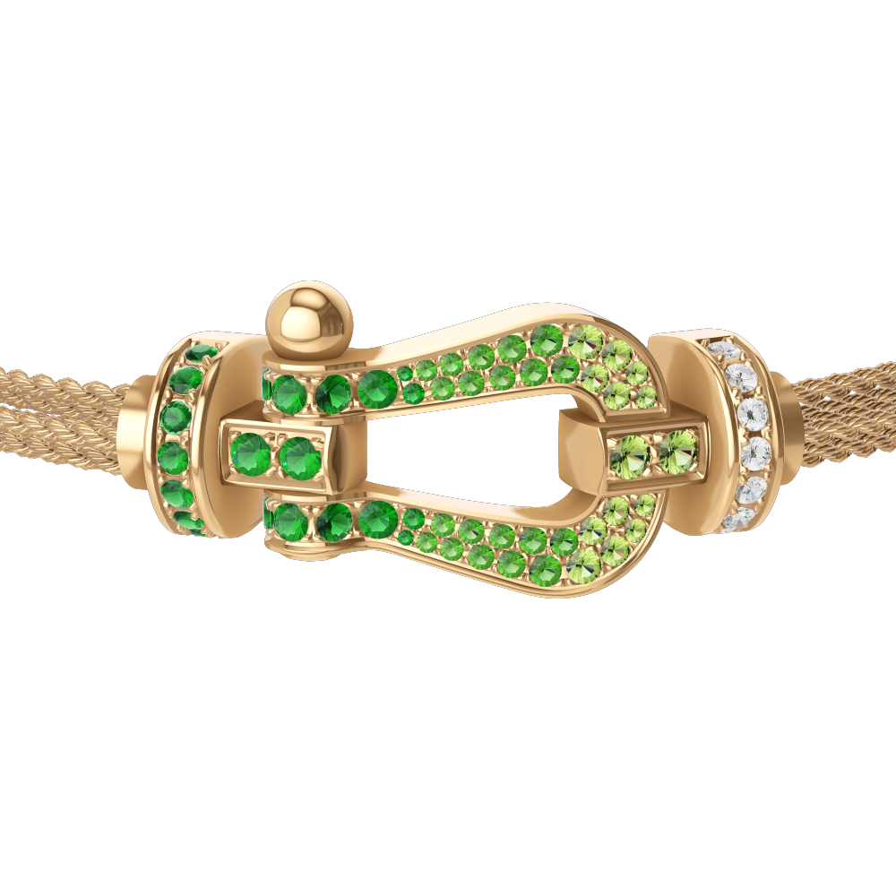 FORCE 10 BRACELET 18K YELLOW GOLD AND COLORED STONES LARGE MODEL