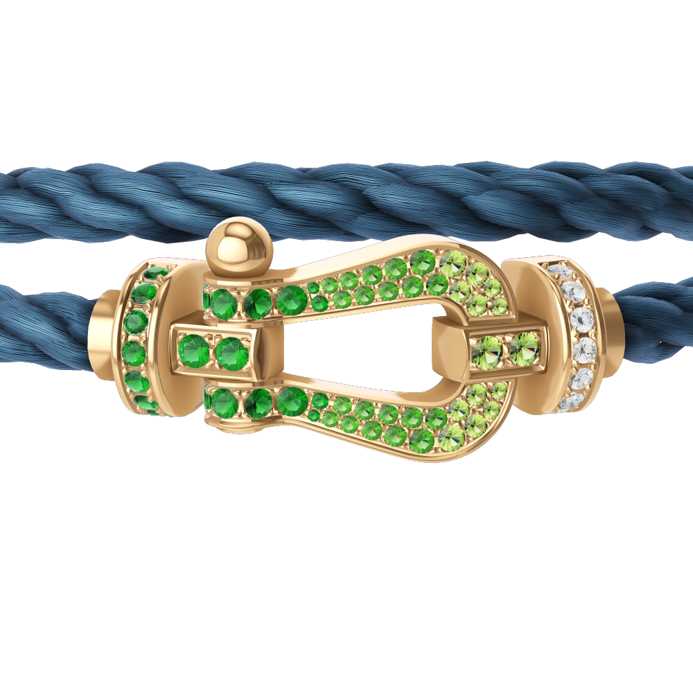 FORCE 10 BRACELET 18K YELLOW GOLD AND COLORED STONES LARGE MODEL