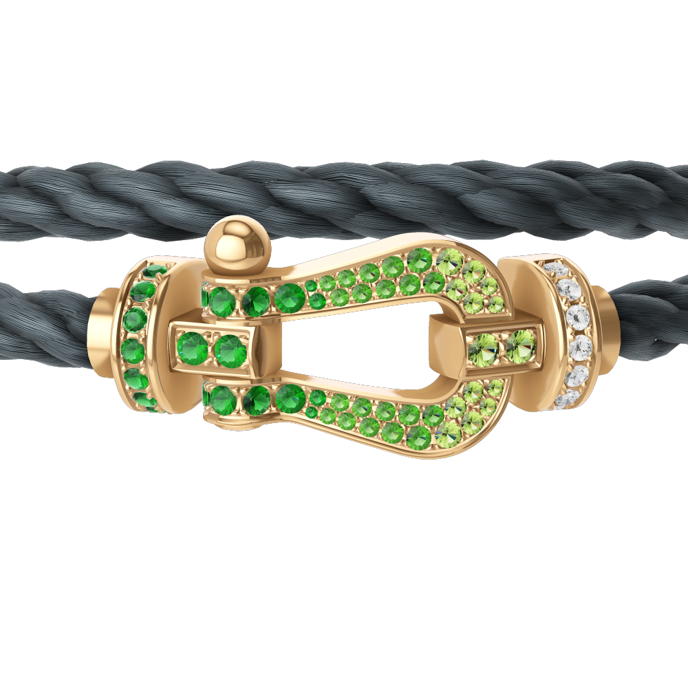 FORCE 10 BRACELET 18K YELLOW GOLD AND COLORED STONES LARGE MODEL