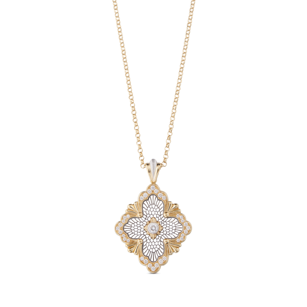 OPERA TULLE YELLOW AND WHITE GOLD MAXI PENDANT