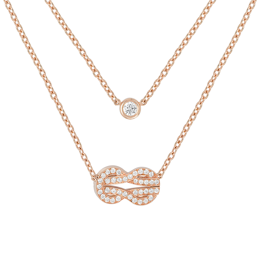 CHANCE INFINIE NECKLACE 18K PINK GOLD AND DIAMONDS MEDIUM MODEL