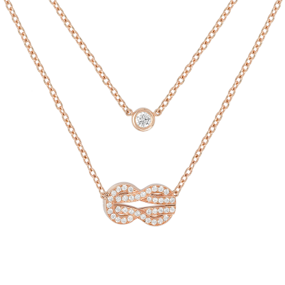 CHANCE INFINIE NECKLACE 18K PINK GOLD AND DIAMONDS MEDIUM MODEL