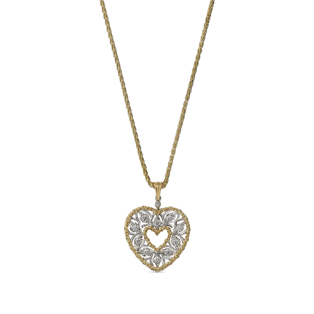 RAMAGE WHITE AND YELLOW GOLD PENDANT WITH DIAMONDS